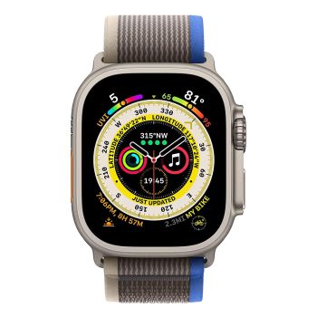 Apple Watch Ultra GPS + Cellular, 49 мм, корпус из титана, ремешок Trail синего/серого цвета